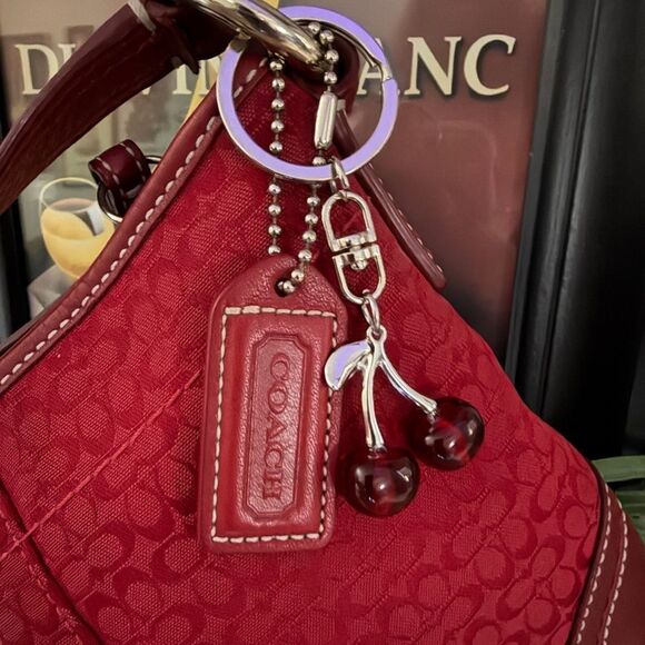 NWOT (Never Used) COACH Vintage Mini “C” Jacquard/Leather Bag & Keychain Wallet - Picture 3 of 11